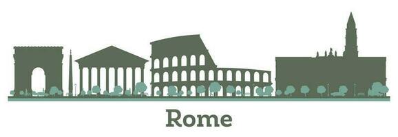 Abstract Rome Italy city skyline with color landmarks. vector