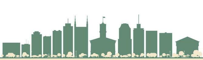 Abstract Nashville USA City Skyline with Color Buildings. vector