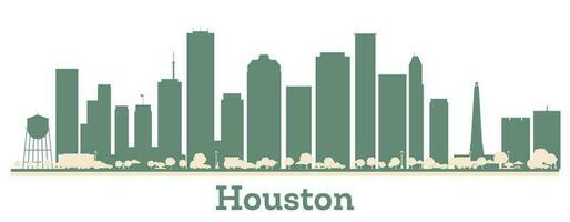 Abstract Houston USA City Skyline with Color Buildings. vector