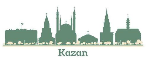 resumen kazan Rusia ciudad horizonte con color edificios vector