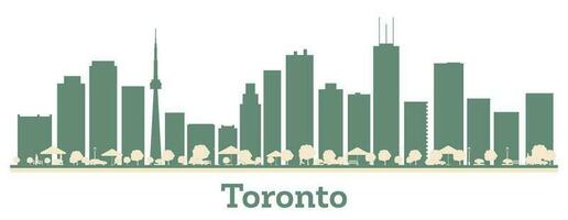 Abstract Toronto Canada City Skyline With Color Buildings. Cityscape with Landmarks. vector