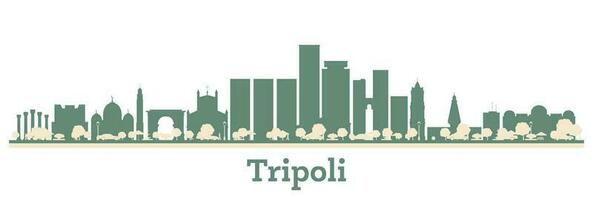 Abstract Tripoli Libya City Skyline with Color Buildings. vector