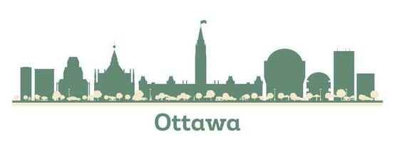 Abstract Ottawa Canada City Skyline with Color Buildings. vector