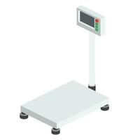 Isometric Scales for Weighing Objects and Goods. Object Isolated on White Background. Icon for Web. vector