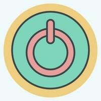 Icon Power Button. related to Air Conditioning symbol. color mate style. simple design editable. simple illustration vector