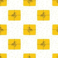 Seamless pattern with gift boxes presents vector illustration