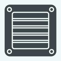 Icon Window Fan. related to Air Conditioning symbol. glyph style. simple design editable. simple illustration vector