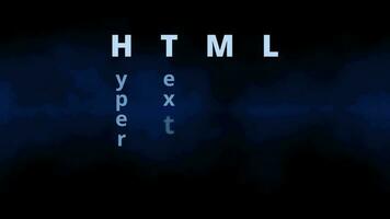 HTML Hypertext Markup Language letters for web design and html code creation for homepages and websites as big letters animation for online business and programming language skills in modern browsers video