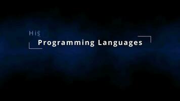 historia av programmering språk startande 1947 med assemblerare läspa och cobol till grundläggande java c php, häftig, pytonorm och rubin till pil med år av skapande för utveckling av Ansökan programmering video