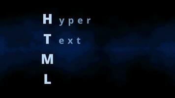 HTML Hypertext Markup Language letters for web design and html code creation for homepages and websites as big letters animation for online business and programming language skills in modern browsers video