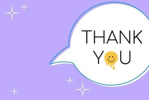 Thank you banner with speech bubble vector illustration