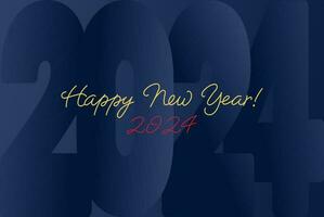 2024 Happy New Year gradient background vector illustration