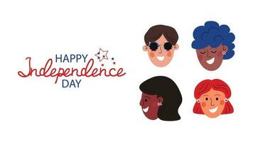 Happy Independence day USA American people vector illustration