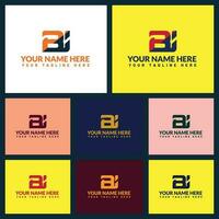 Bi letter logo or bi text logo and bi word logo design. vector