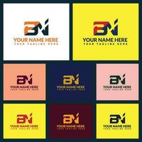 Bn letter logo or bn text logo and bn word logo design. vector