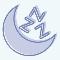 Icon Sleep Mood. related to Air Conditioning symbol. two tone style. simple design editable. simple illustration vector