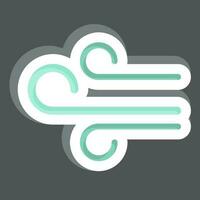 Sticker Air Flow. related to Air Conditioning symbol. simple design editable. simple illustration vector