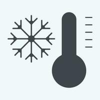 Icon Cold. related to Air Conditioning symbol. glyph style. simple design editable. simple illustration vector