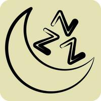 Icon Sleep Mood. related to Air Conditioning symbol. hand drawn style. simple design editable. simple illustration vector