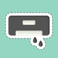 Sticker line cut Air Conditioning Water. related to Air Conditioning symbol. simple design editable. simple illustration vector