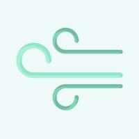 Icon Air Flow. related to Air Conditioning symbol. flat style. simple design editable. simple illustration vector