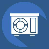 Icon Out Door Unit. related to Air Conditioning symbol. long shadow style. simple design editable. simple illustration vector