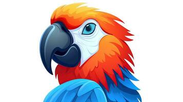 Close-up vector of a beautiful Macaw bird, generated by AI photo