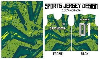 jersey design for sport uniform with abstract green pattern vector