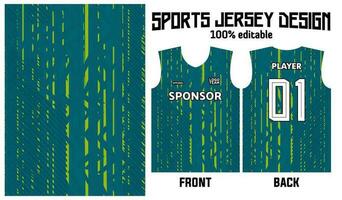 jersey design for sport uniform with abstract green pattern vector