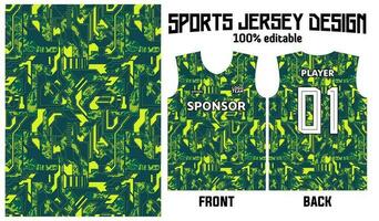 jersey diseño para deporte uniforme con resumen verde modelo vector