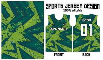 jersey design for sport uniform with abstract green pattern vector