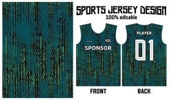 jersey design for sport uniform with abstract green pattern vector