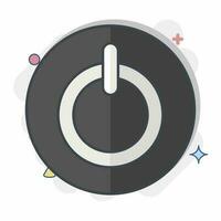 Icon Power Button. related to Air Conditioning symbol. comic style. simple design editable. simple illustration vector