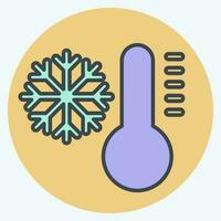 Icon Cold. related to Air Conditioning symbol. color mate style. simple design editable. simple illustration vector