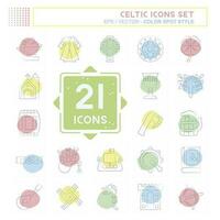 Icon Set Celtic. related to Celebration symbol. Color Spot Style. simple design editable. simple illustration vector