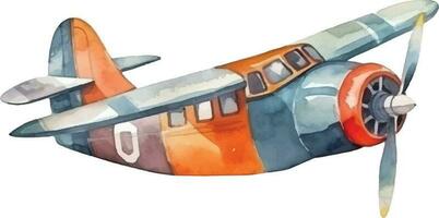 airplane watercolor illustration vector