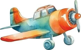airplane watercolor illustration vector