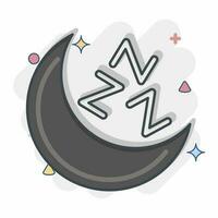 Icon Sleep Mood. related to Air Conditioning symbol. comic style. simple design editable. simple illustration vector