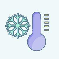 Icon Cold. related to Air Conditioning symbol. doodle style. simple design editable. simple illustration vector