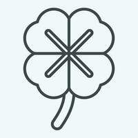 Icon Clover. related to Celtic symbol. line style. simple design editable. simple illustration vector