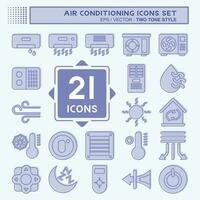 Icon Set Air Conditioning. related to Electronic symbol. two tone style. simple design editable. simple illustration vector