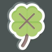 Sticker Clover. related to Celtic symbol. simple design editable. simple illustration vector