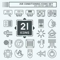 Icon Set Air Conditioning. related to Electronic symbol. line style. simple design editable. simple illustration vector