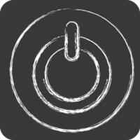 Icon Power Button. related to Air Conditioning symbol. chalk Style. simple design editable. simple illustration vector