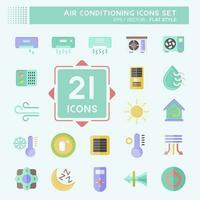 Icon Set Air Conditioning. related to Electronic symbol. flat style. simple design editable. simple illustration vector