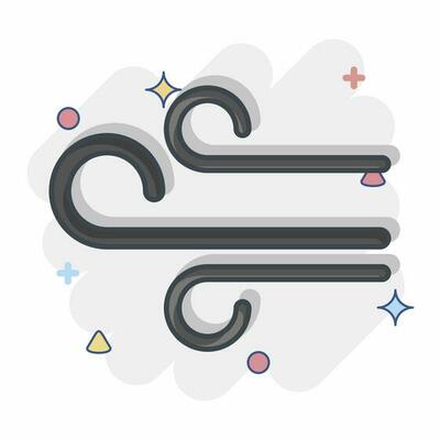 Icon Air Flow. related to Air Conditioning symbol. comic style. simple design editable. simple illustration