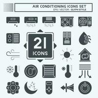 Icon Set Air Conditioning. related to Electronic symbol. glyph style. simple design editable. simple illustration vector