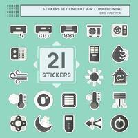 Sticker line cut Set Air Conditioning. related to Electronic symbol. simple design editable. simple illustration vector