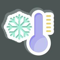 Sticker Cold. related to Air Conditioning symbol. simple design editable. simple illustration vector