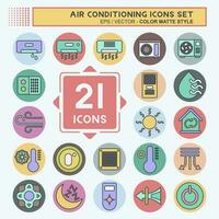 Icon Set Air Conditioning. related to Electronic symbol. color mate style. simple design editable. simple illustration vector